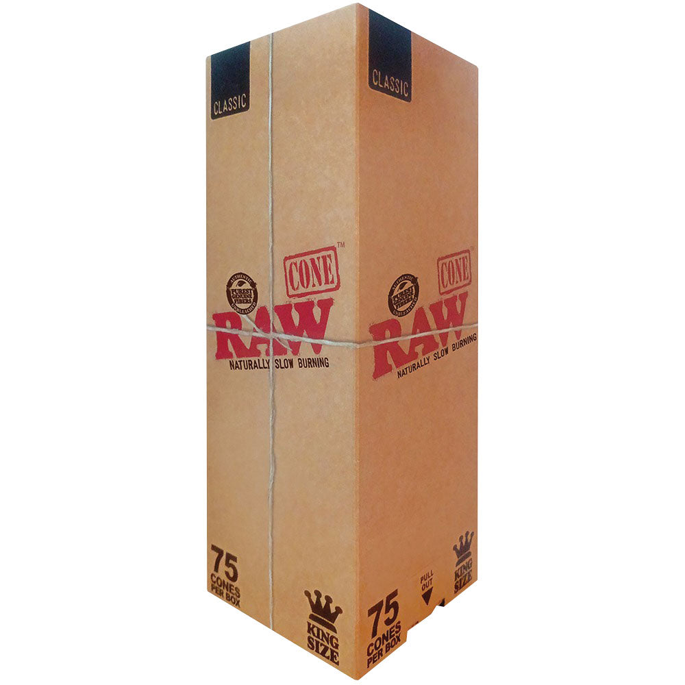 RAW Classic Pre-Rolled Cones | 75pc Box | King Size