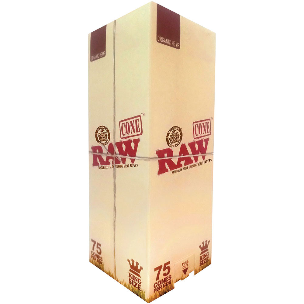 RAW Classic Organic Hemp Pre-Rolled Cones | 75pc Box | King Size