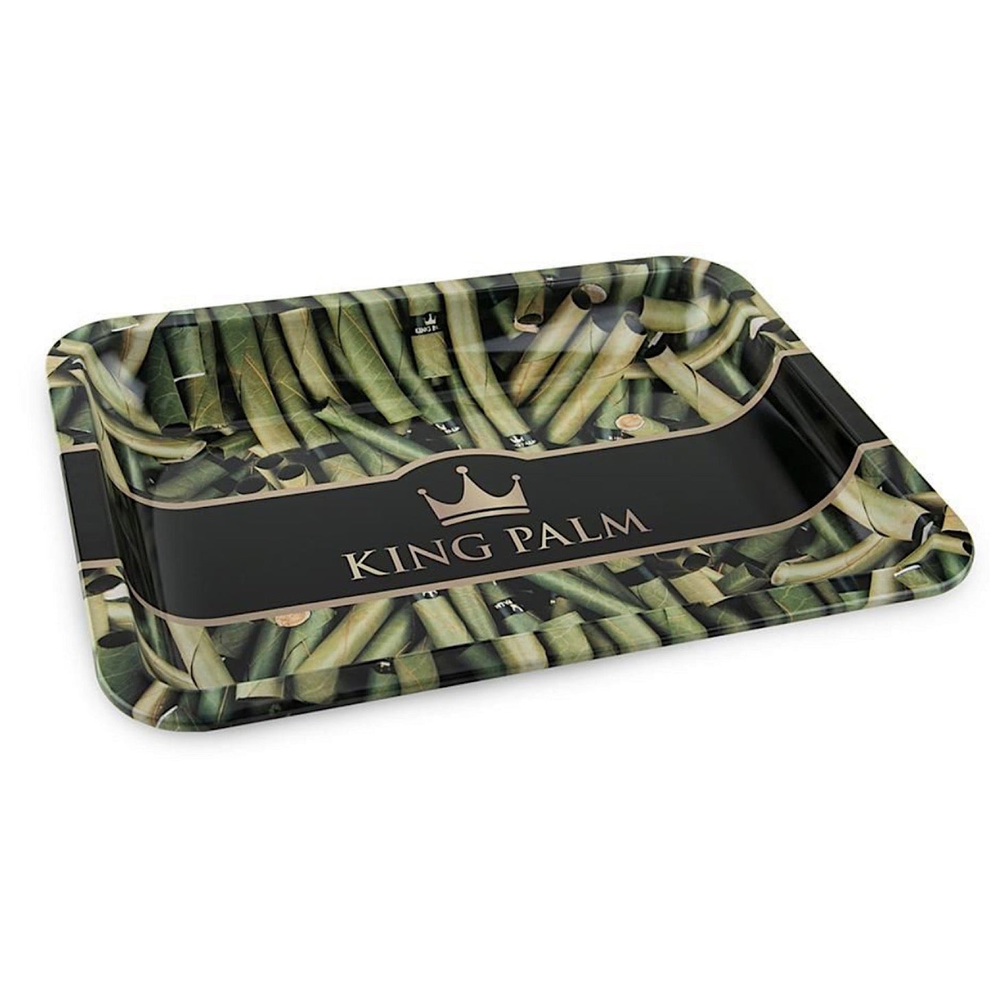 King Palm Royal Party Medium Metal Rolling Tray (8" x 10")