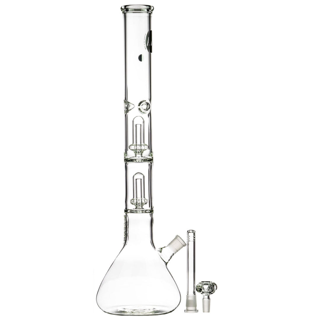 LA Pipes 20" 5mm Thick Double Showerhead Perc Beaker Bong