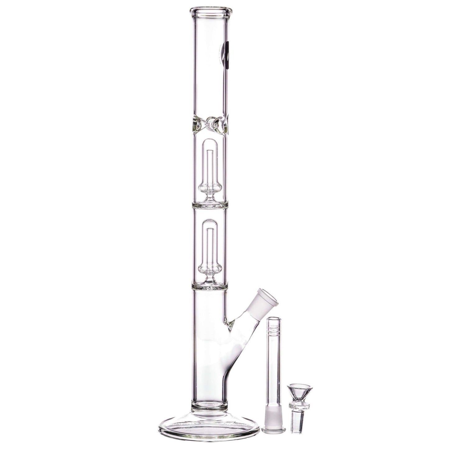 LA Pipes 14" Double Showerhead Perc Straight Tube Bong