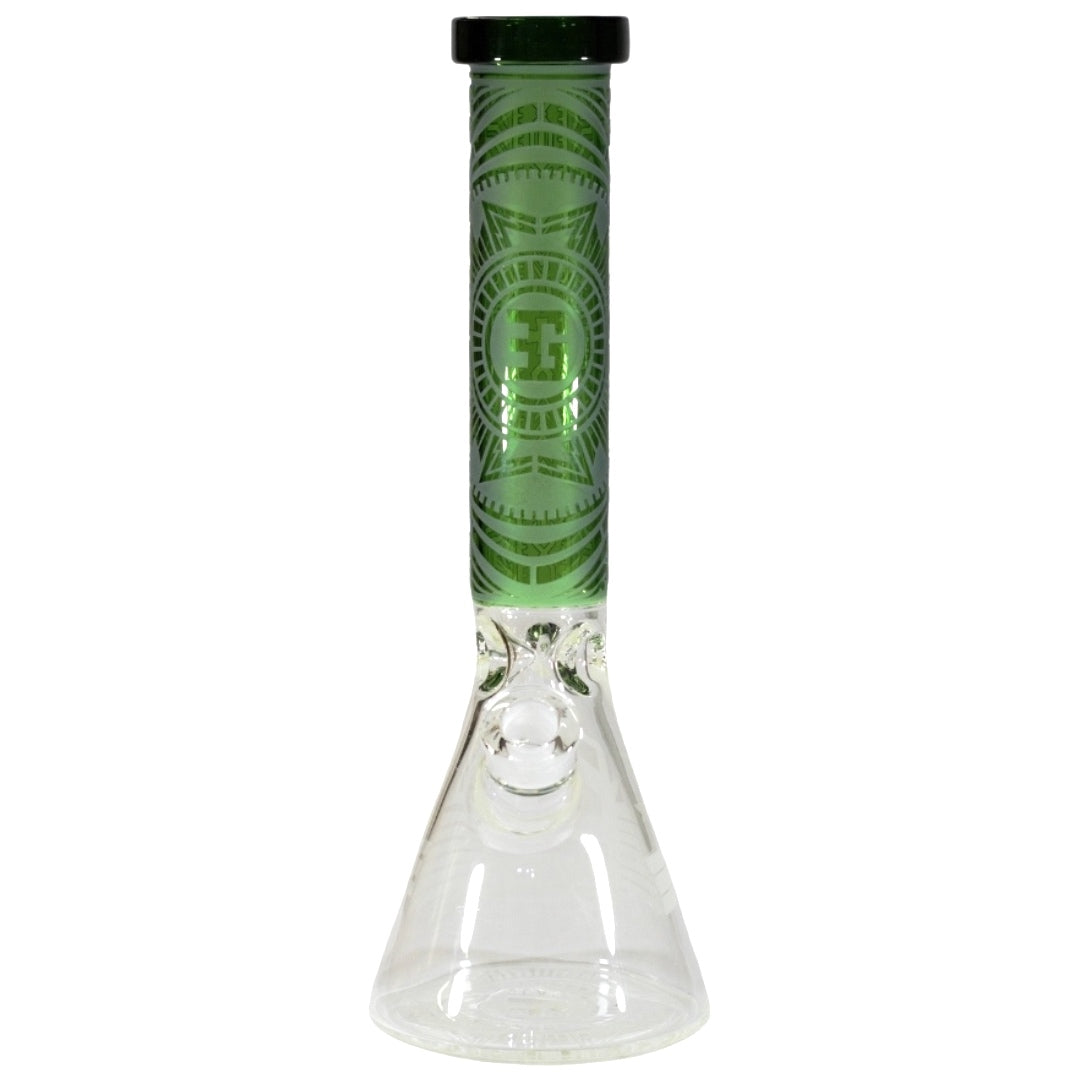 EG Glass Clock Beaker Bong Green