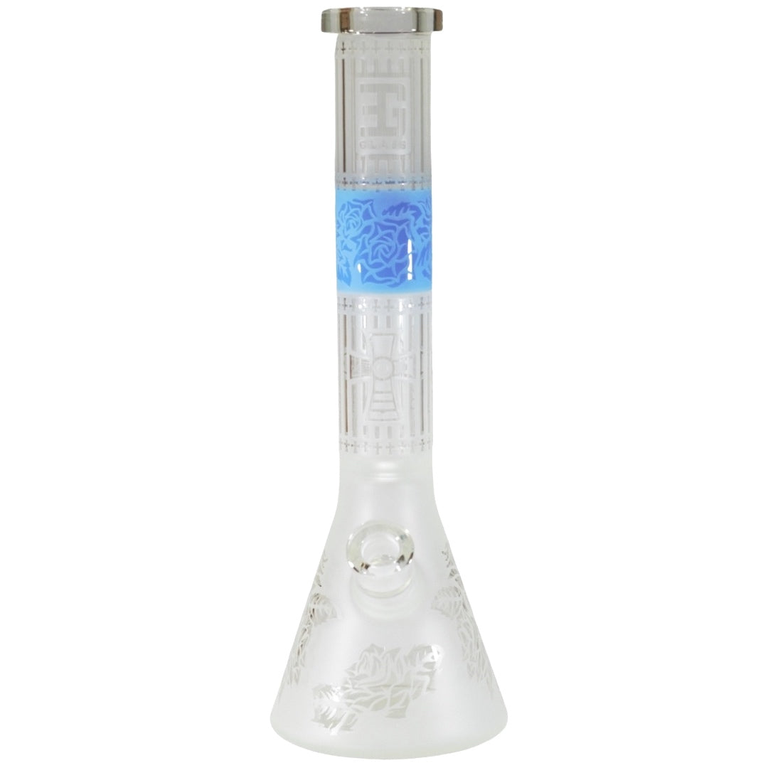 EG Glass Cross Beaker Bong Light Blue