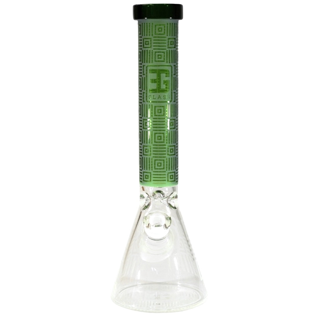 EG Glass Square Beaker Bong Green