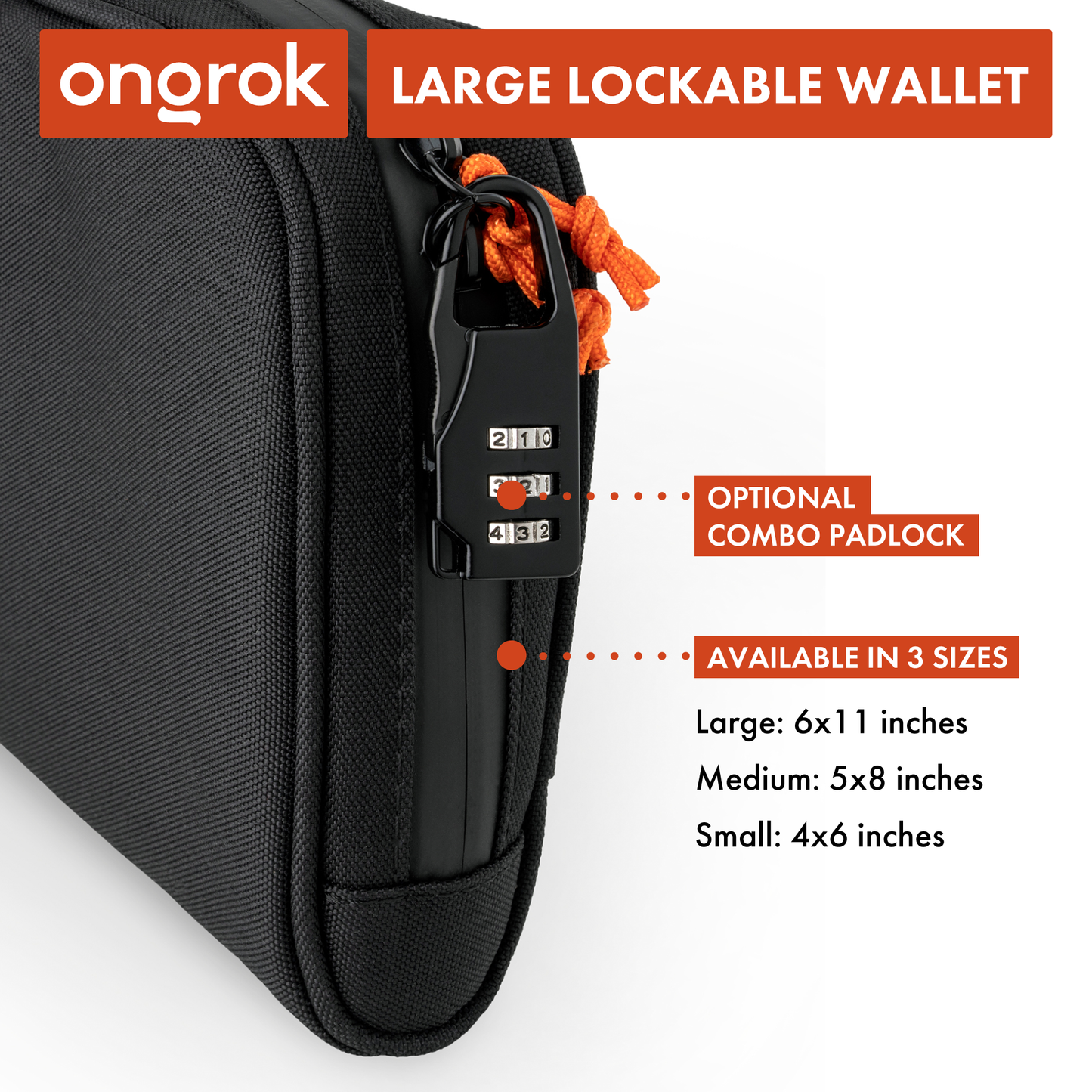 Ongrok Carbon-lined Wallets with Combination Lock (Multiple Sizes)