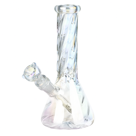 Iridescent Twist 8.5" Beaker Bong