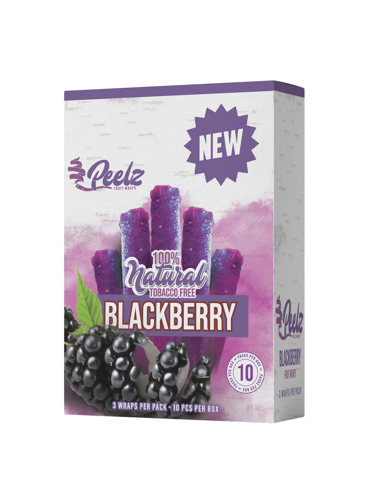 Peelz Blackberry Fruit Wraps – Full  Box (10 x 3-Packs) - Image 1