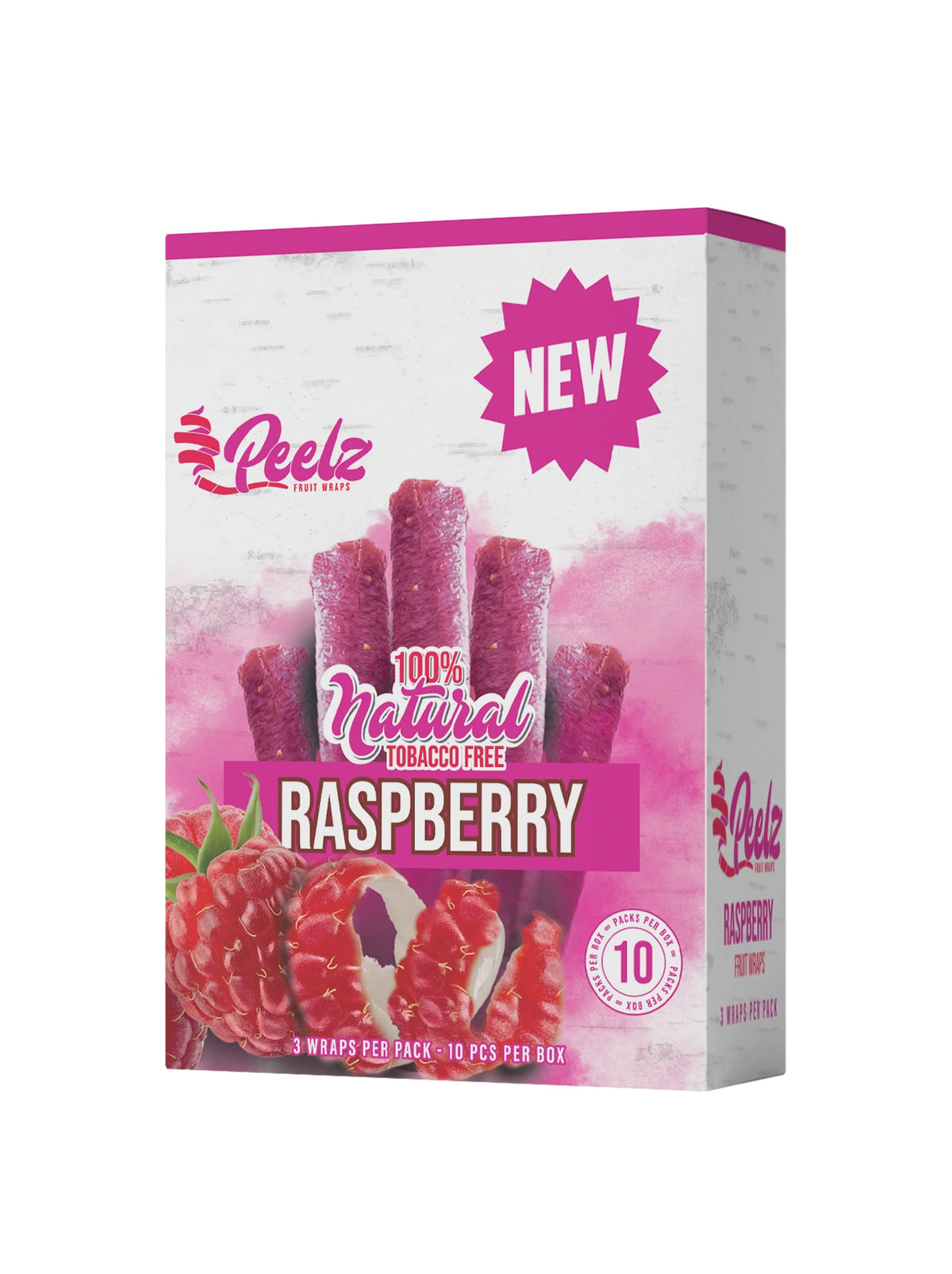 Peelz Raspberry Fruit Wraps – Full Box (10 x 3-Packs) - Image 1