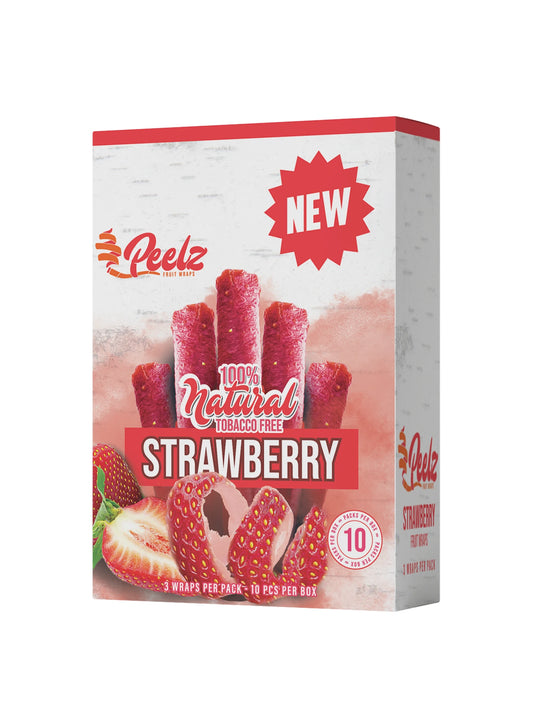 Peelz Strawberry Fruit Wraps – Full Box (10 x 3-Packs) - Image 1