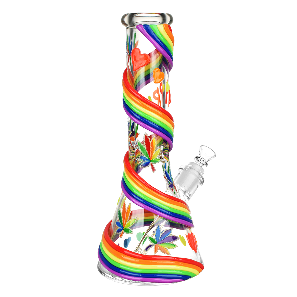 Rainbow Pride Glow 12.5" Beaker Bong