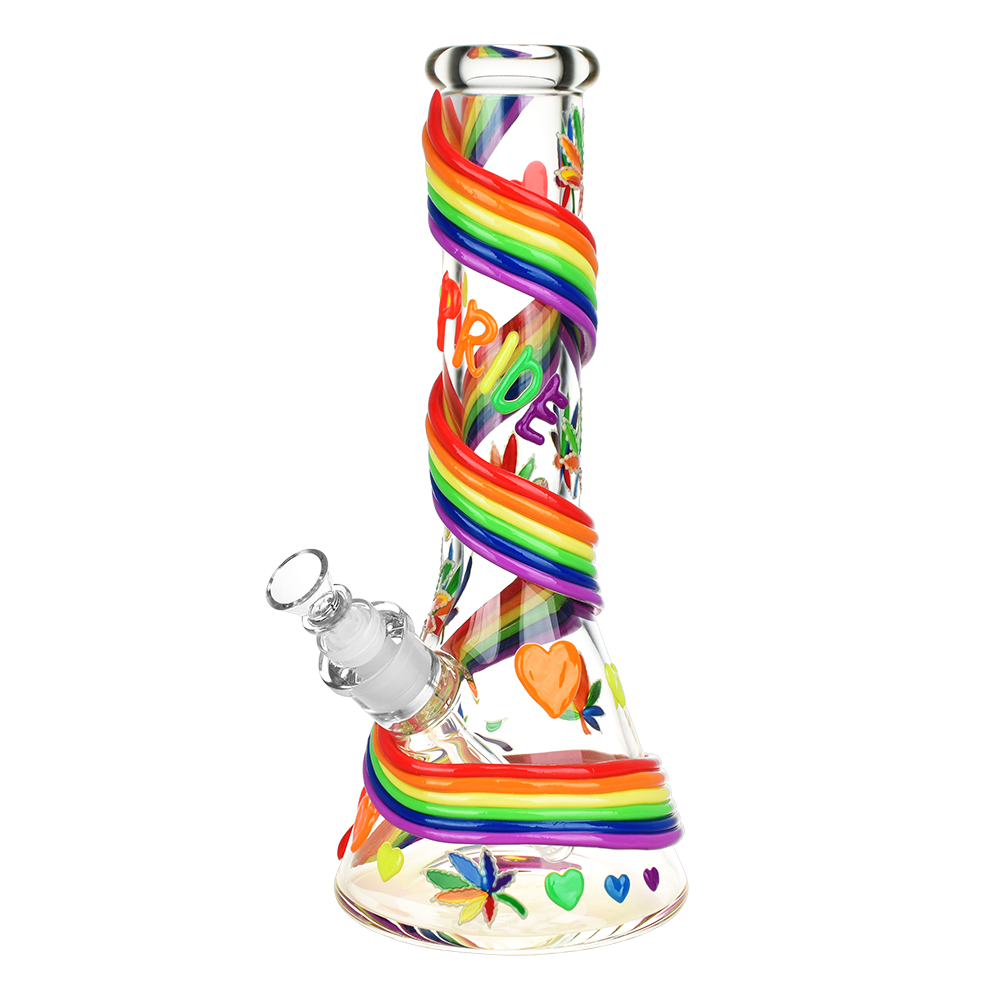 Rainbow Pride Glow 12.5" Beaker Bong