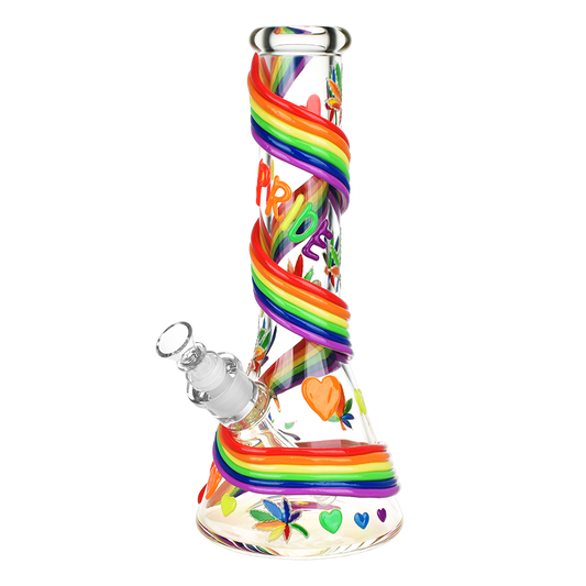 Rainbow Pride Glow 12.5" Beaker Bong