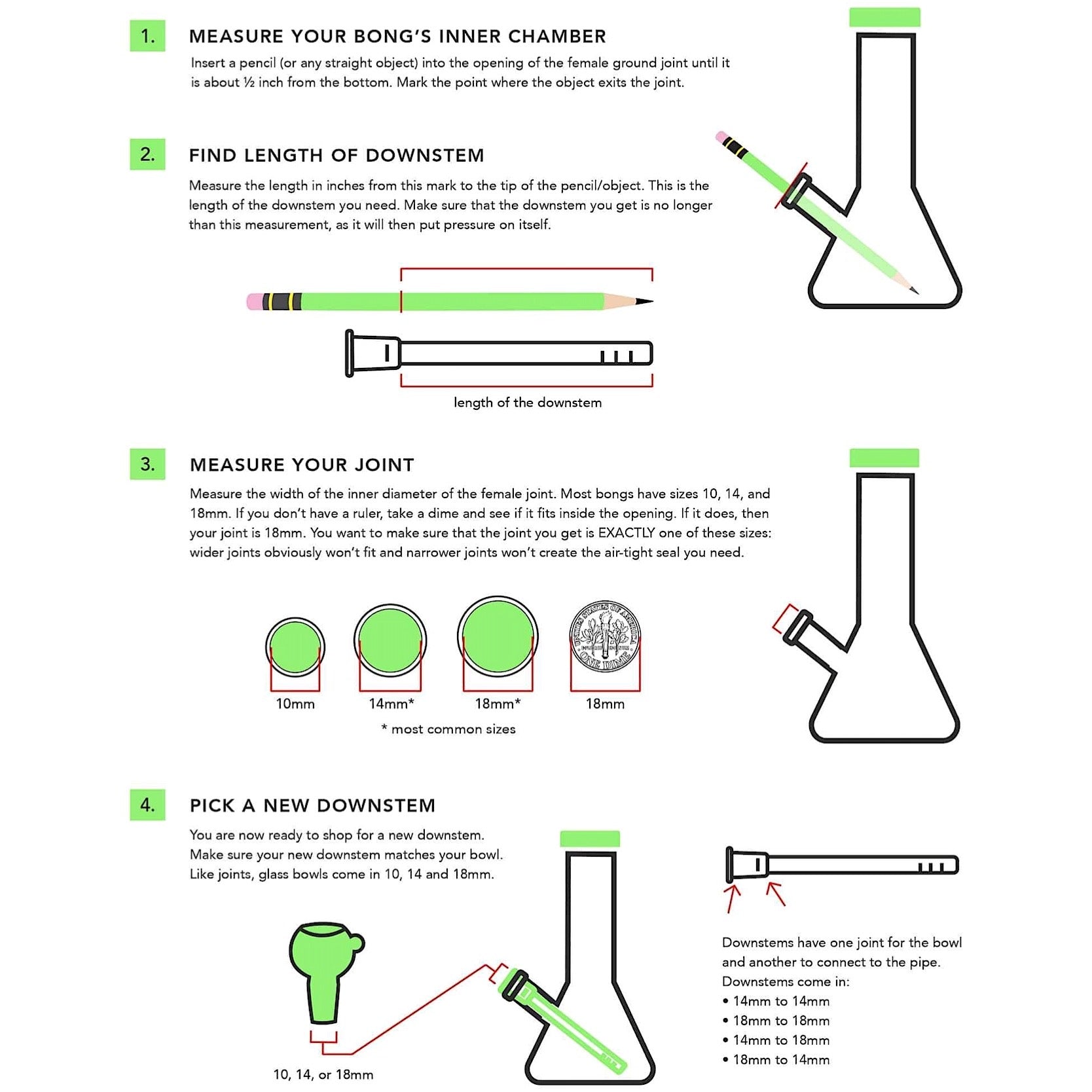 18mm to 14mm Vertical Cut Downstem 