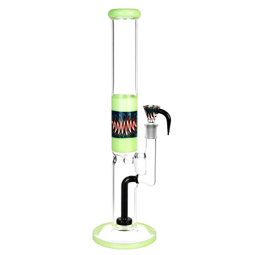 CaliConnected Glitch Straight Tube Bong Light Green