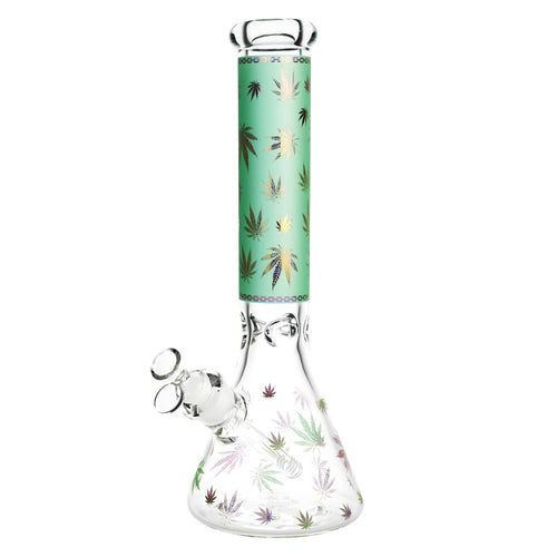 CaliConnected Hemp Leaf Beaker Bong Teal