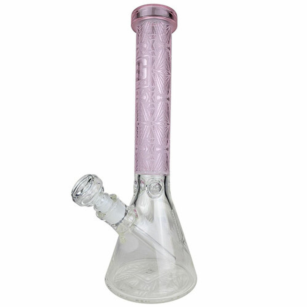 EG Glass Slyme Leaf Beaker Bong Pink