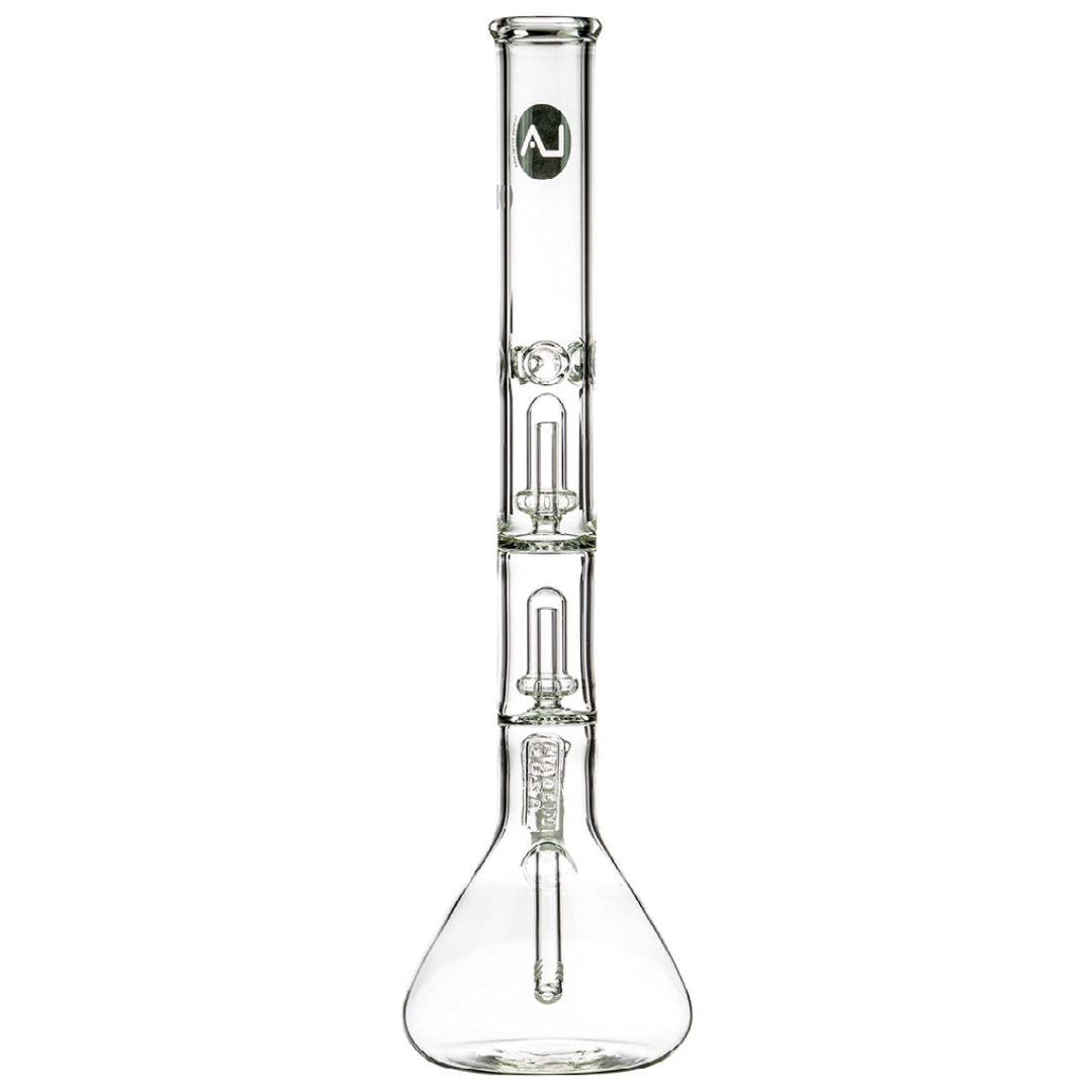 LA Pipes 20" 5mm Thick Double Showerhead Perc Beaker Bong