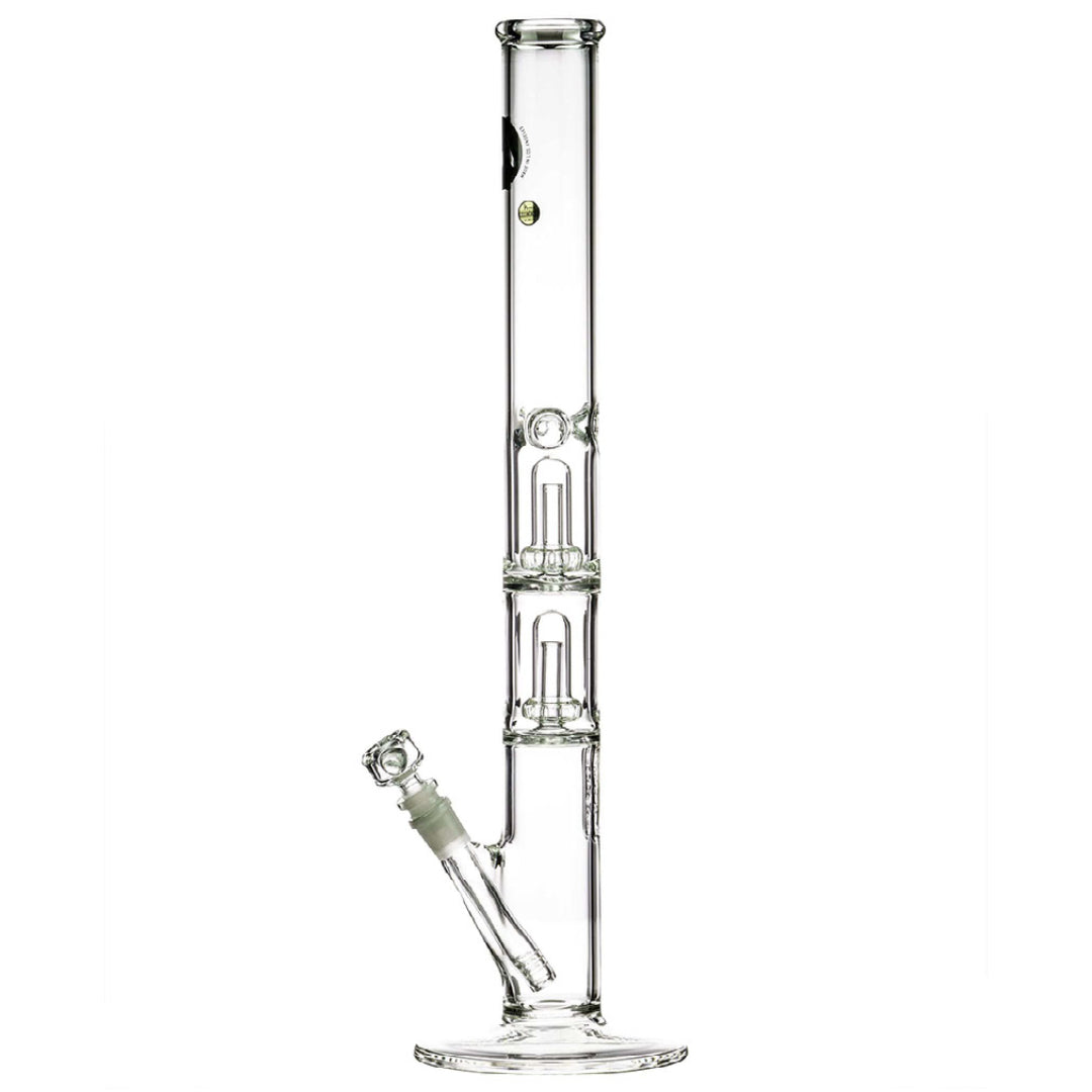 LA Pipes 20" 5mm Thick Double Showerhead Straight Tube Bong