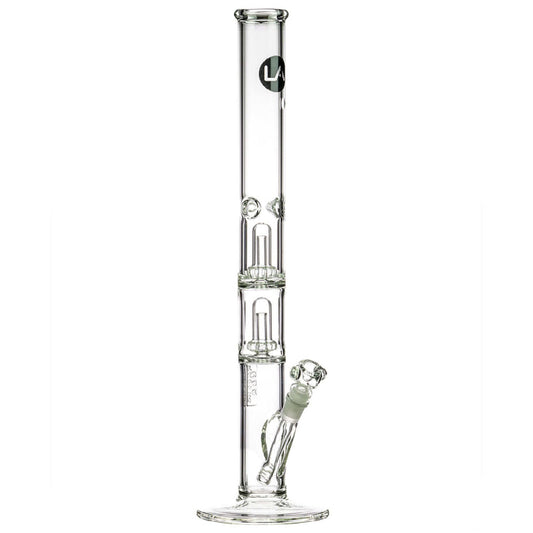 LA Pipes 20" 5mm Thick Double Showerhead Straight Tube Bong