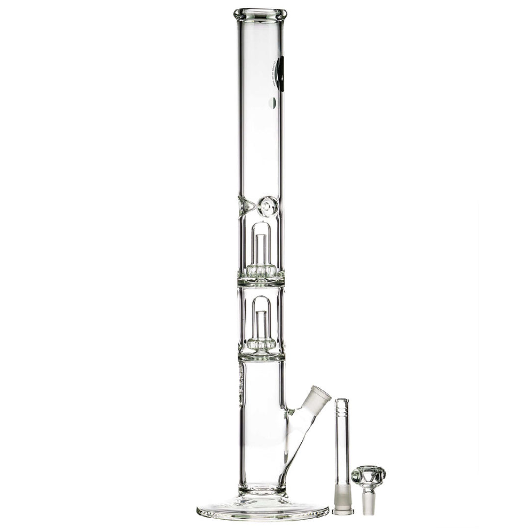 LA Pipes 20" 5mm Thick Double Showerhead Straight Tube Bong