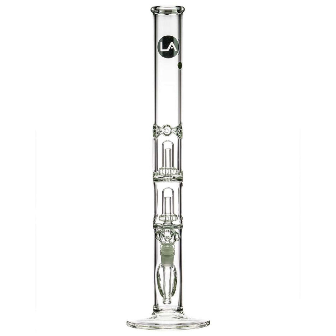 LA Pipes 20" 5mm Thick Double Showerhead Straight Tube Bong