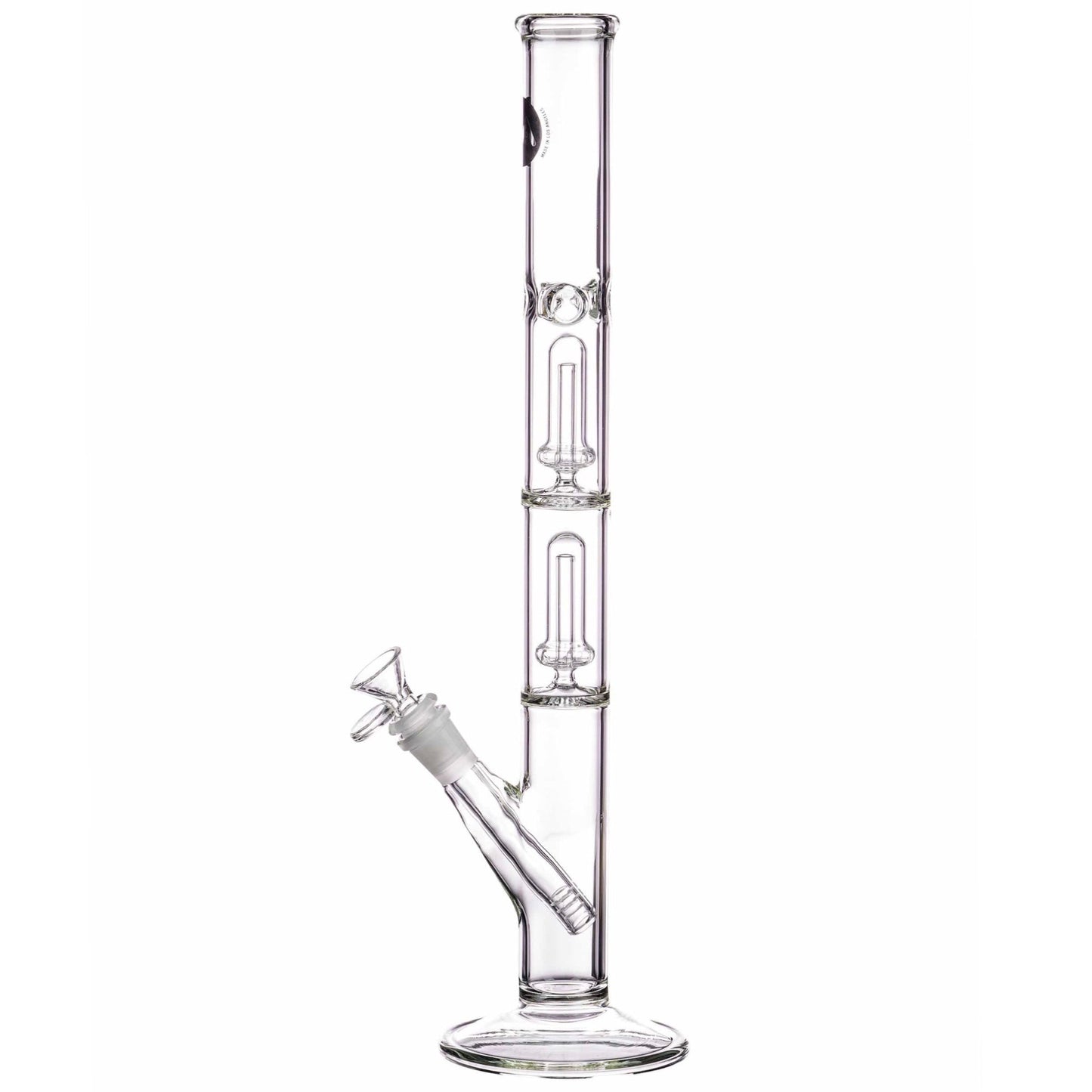 LA Pipes 14" Double Showerhead Perc Straight Tube Bong
