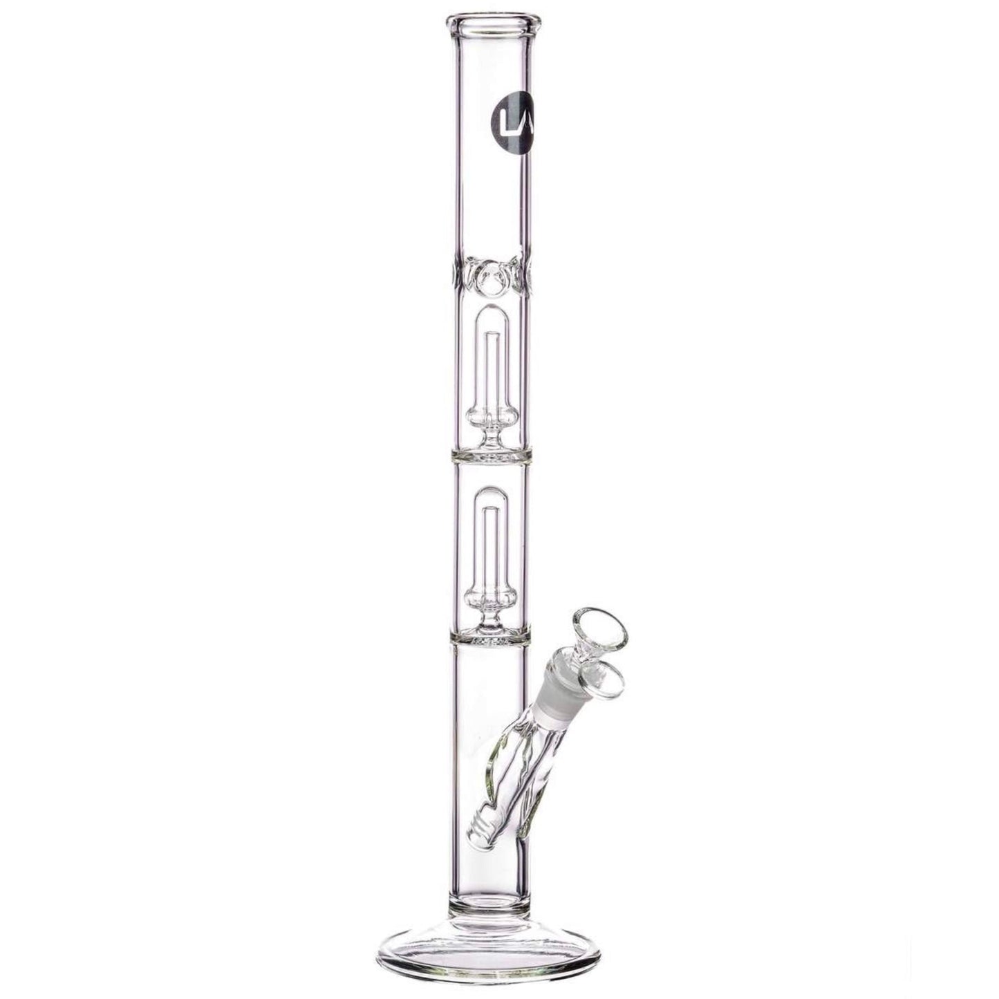 LA Pipes 14" Double Showerhead Perc Straight Tube Bong