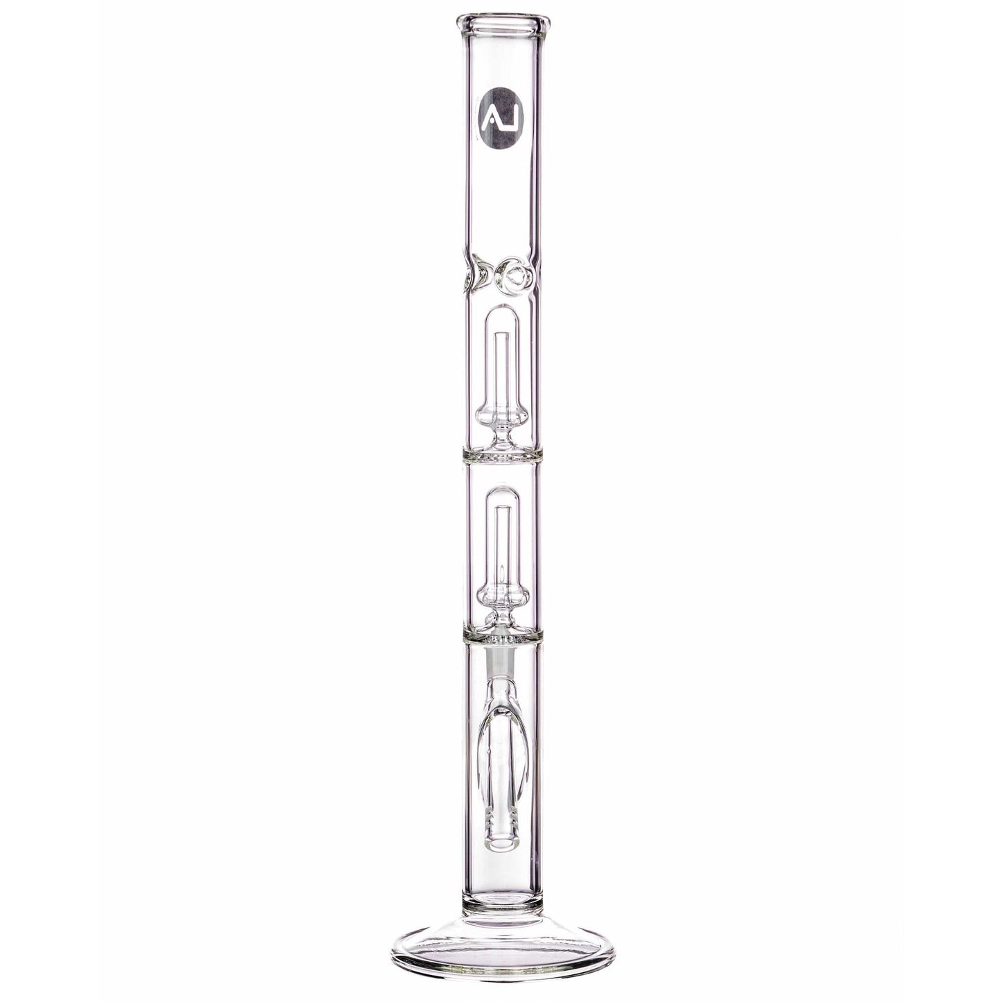 LA Pipes 14" Double Showerhead Perc Straight Tube Bong