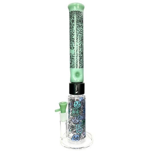 Prism Pipes 19" Pretty Done Honeycomb Perc Straight Tube Bong