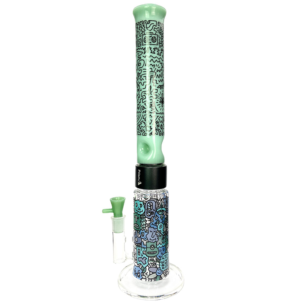 Prism Pipes 19" Pretty Done Honeycomb Perc Straight Tube Bong