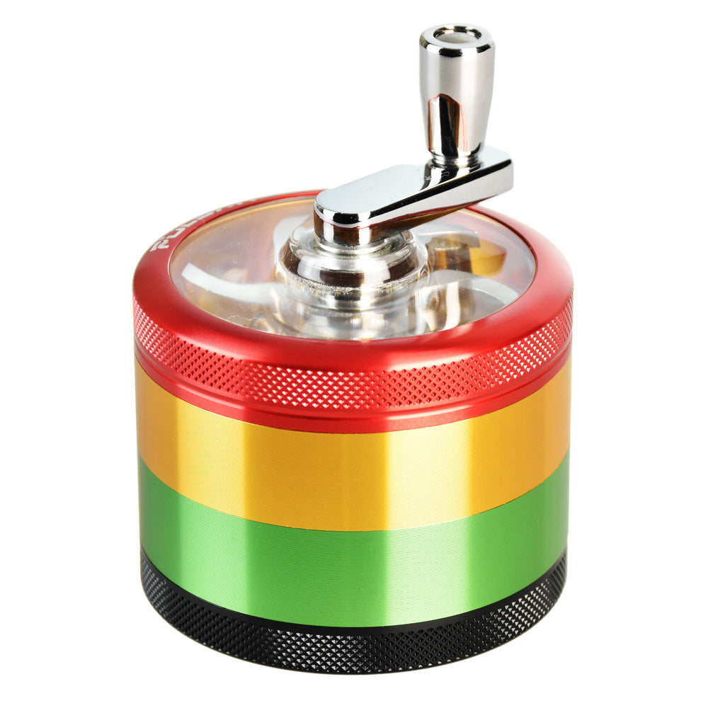 Pulsar Crank Top 2.5" 4-Piece Grinder Rasta