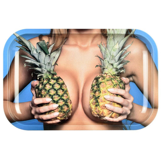 Pulsar "Large Pineapples" Metal Rolling Tray (11" x 7")