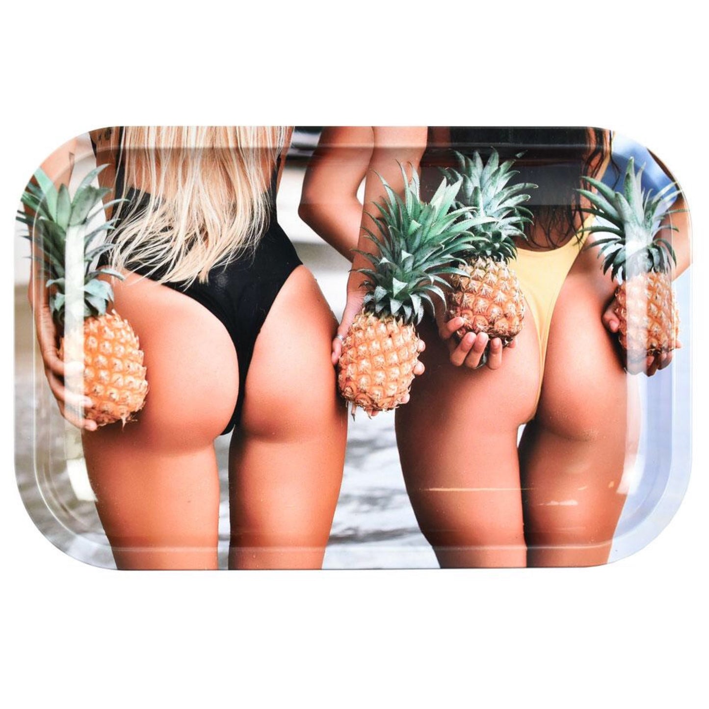 Pulsar "Pineapple Bums" Metal Rolling Tray (11" x 7")