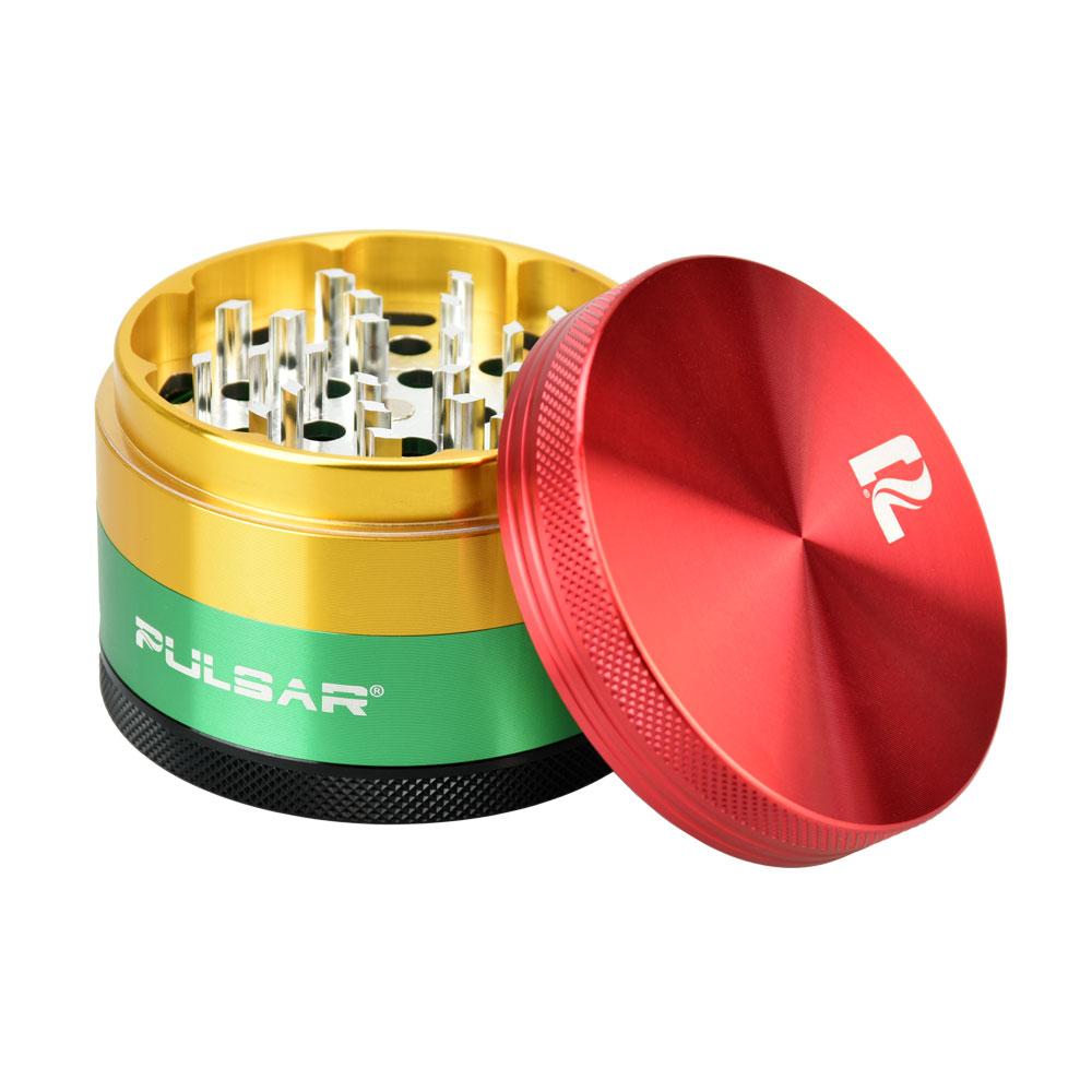 Pulsar Hard Top 4-Piece Grinder Rasta