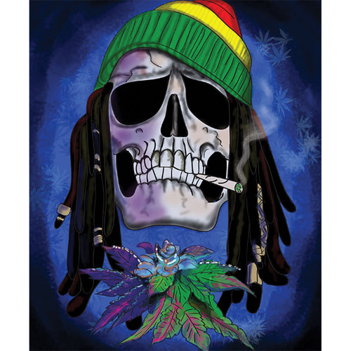 Rasta Skull Fleece Blanket