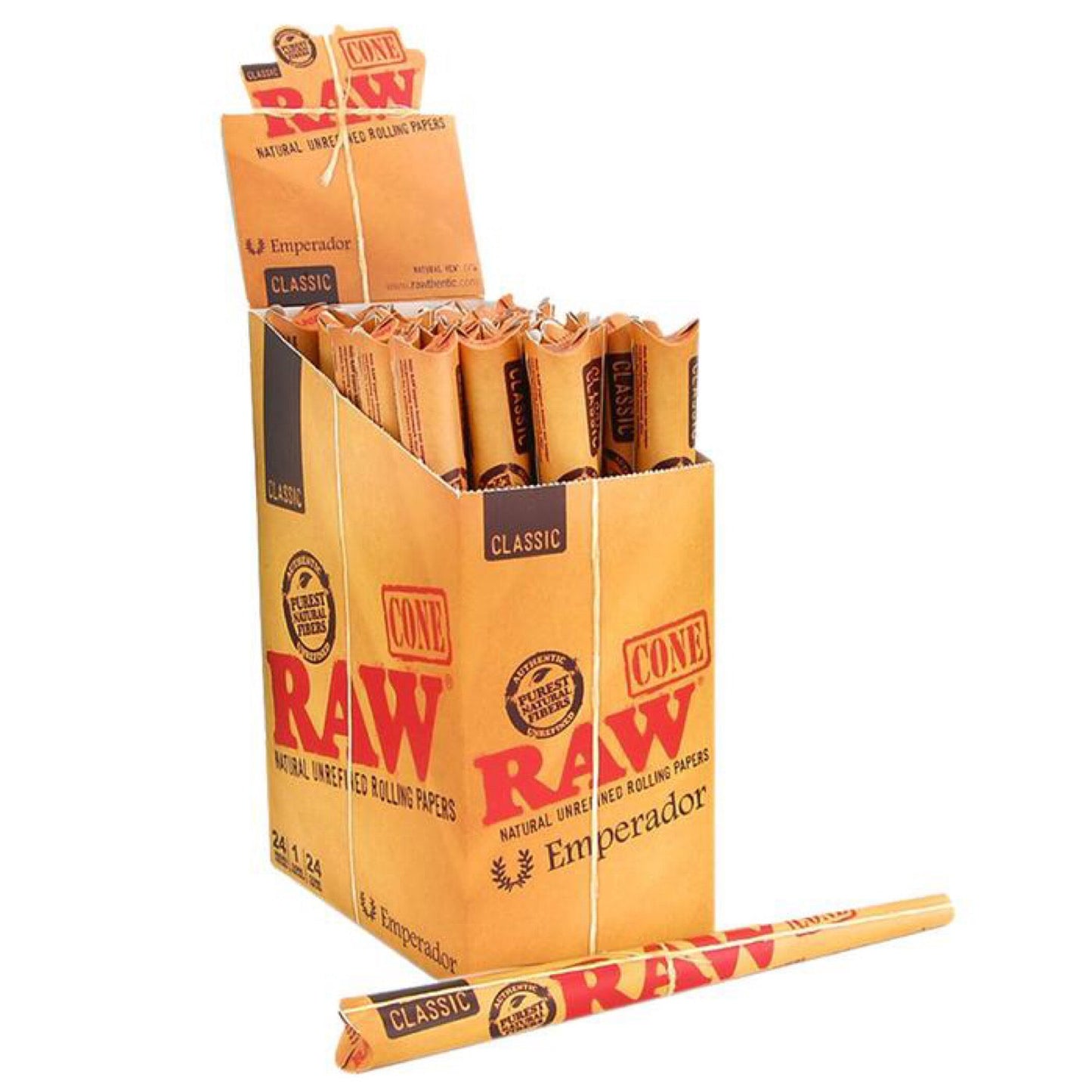 Raw Classic 9" Emperador Pre-Rolled Cones (Full Box)