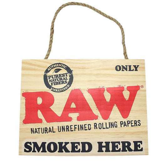 RawÂ® Rolling Papers "Smoked Here" Wooden Sign