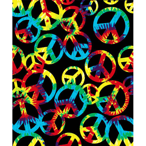 Tie-Dye Peace Fleece Blanket