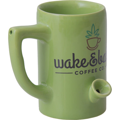 Wake & Bake Green Ceramic Coffee Mug Pipe