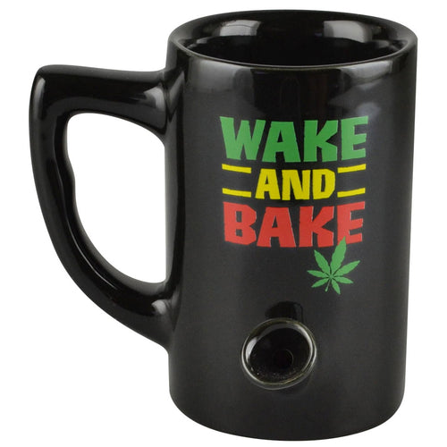 Wake & Bake Rasta Ceramic Coffee Mug Pipe